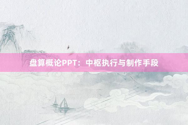 盘算概论PPT：中枢执行与制作手段