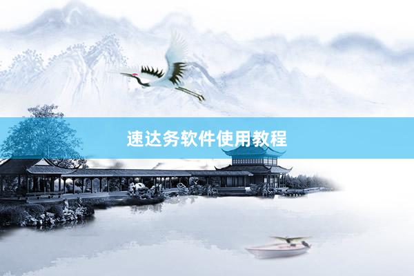 速达务软件使用教程